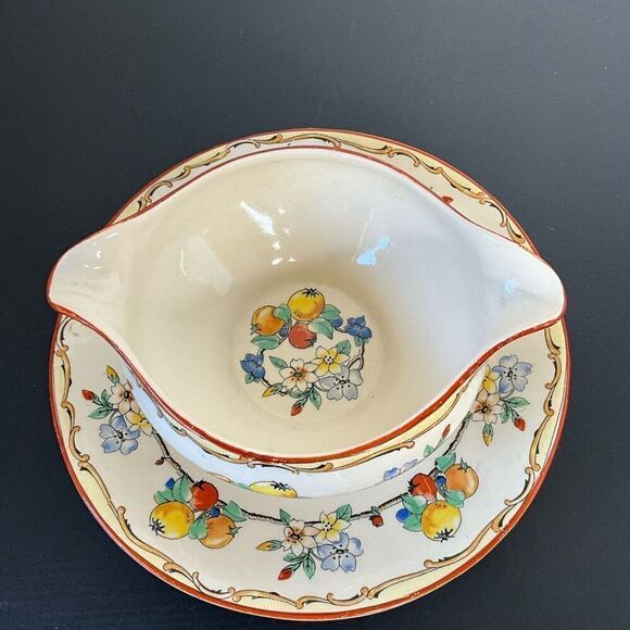 Hampton Ivory England Plate Bowl Fruit Floral Pattern Design Kitchenware - Picture 2 of 10